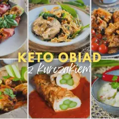 Keto obiady z kurczakiem: faszerowana cukinia, makaron z kurczakiem, skrzydełka, rolada z kurczaka ze szparagami i zupa. Przepisy keto na każdy dzień.