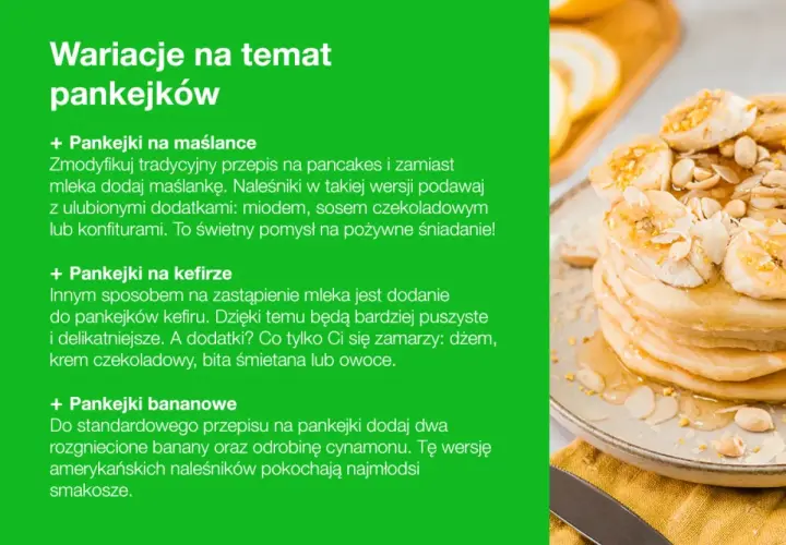 Prosty przepis na pankejki bananowe z cynamonem. Puszyste naleśniki z owocami i syropem.